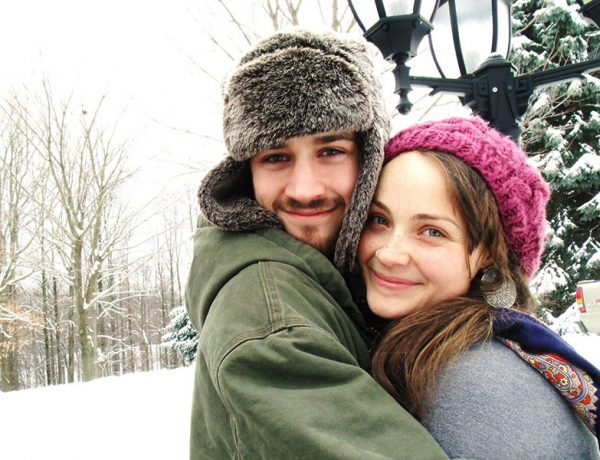 A happy, hugging couple who took some good new relationship advice to start things right.