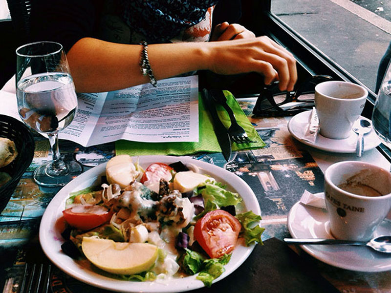 Two people on a lunch date.