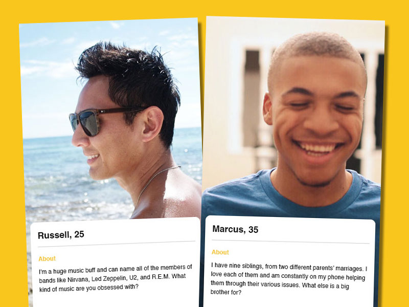 Two bumble profile examples for men looking to date on the app bumble.