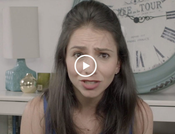 A woman speaking into the camera about getting past small talk in this video still.