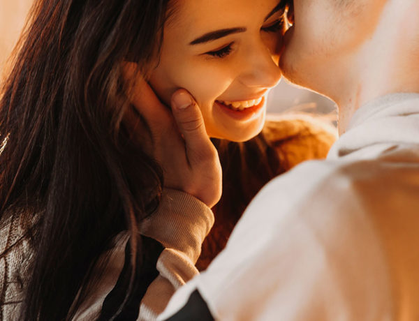 A guy kissing his girlfriend and calling her one of these pet names for girls.