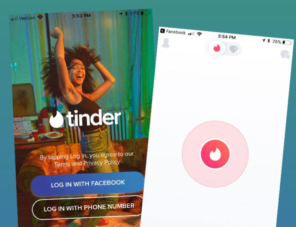 A screenshot of the Tinder app looking for matches in your area using the Tinder algorithm.